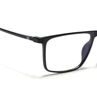 Eyejack Domino Shine Black Rectangle Eyeglasses for Men & Women (TR1001FCL1616-C1)