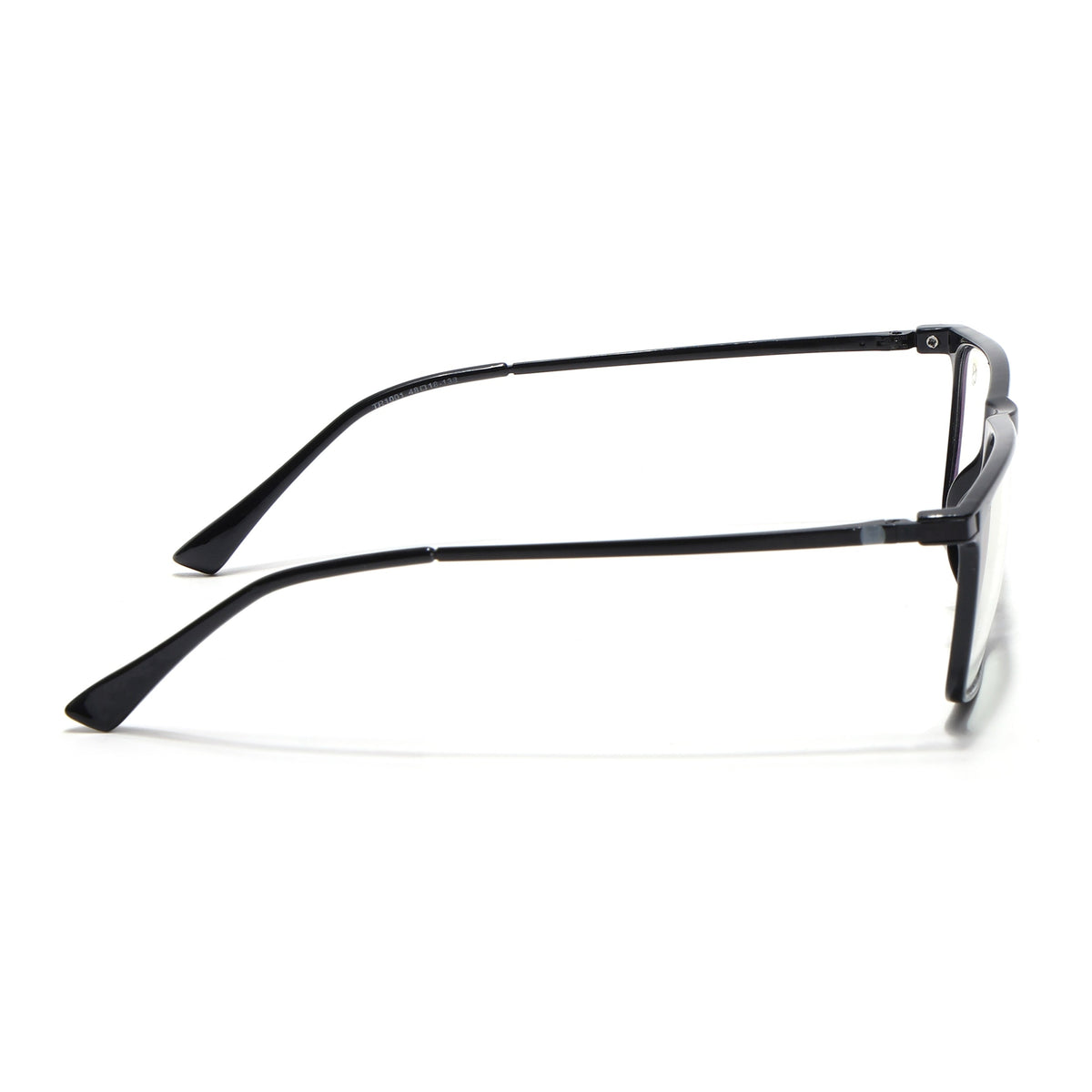Eyejack Domino Shine Black Rectangle Eyeglasses for Men & Women (TR1001FCL1616-C1)