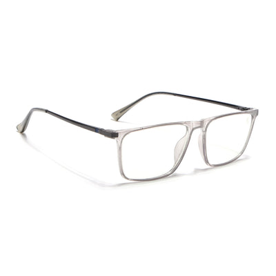Eyejack Domino Transparent Rectangle Eyeglasses for Men & Women (TR1001FCL1618-C3)
