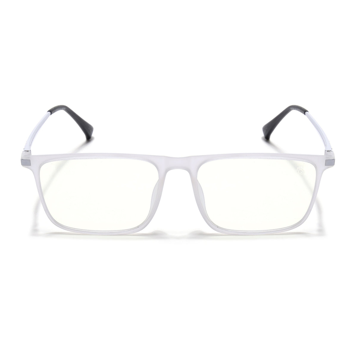 Eyejack Domino Matt Transparent Rectangle Eyeglasses for Men & Women (TR1001FCL1619-C4)