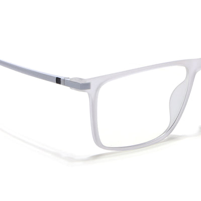 Eyejack Domino Matt Transparent Rectangle Eyeglasses for Men & Women (TR1001FCL1619-C4)