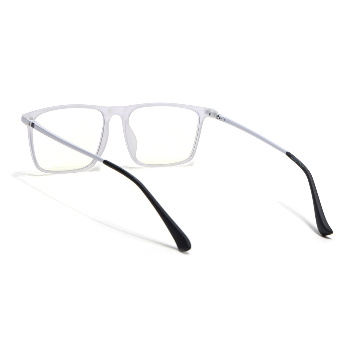 Eyejack Domino Matt Transparent Rectangle Eyeglasses for Men & Women (TR1001FCL1619-C4)