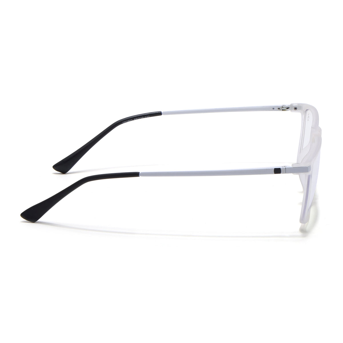 Eyejack Domino Matt Transparent Rectangle Eyeglasses for Men & Women (TR1001FCL1619-C4)