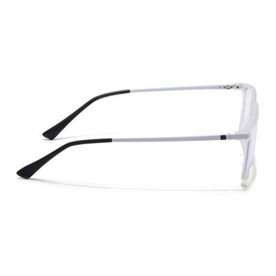 Eyejack Domino Matt Transparent Rectangle Eyeglasses for Men & Women (TR1001FCL1619-C4)