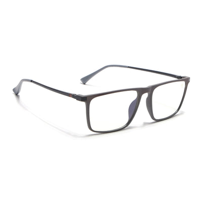 Eyejack Domino Grey Rectangle Eyeglasses for Men & Women (TR1001FCL1620-C5)