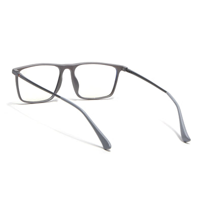 Eyejack Domino Grey Rectangle Eyeglasses for Men & Women (TR1001FCL1620-C5)