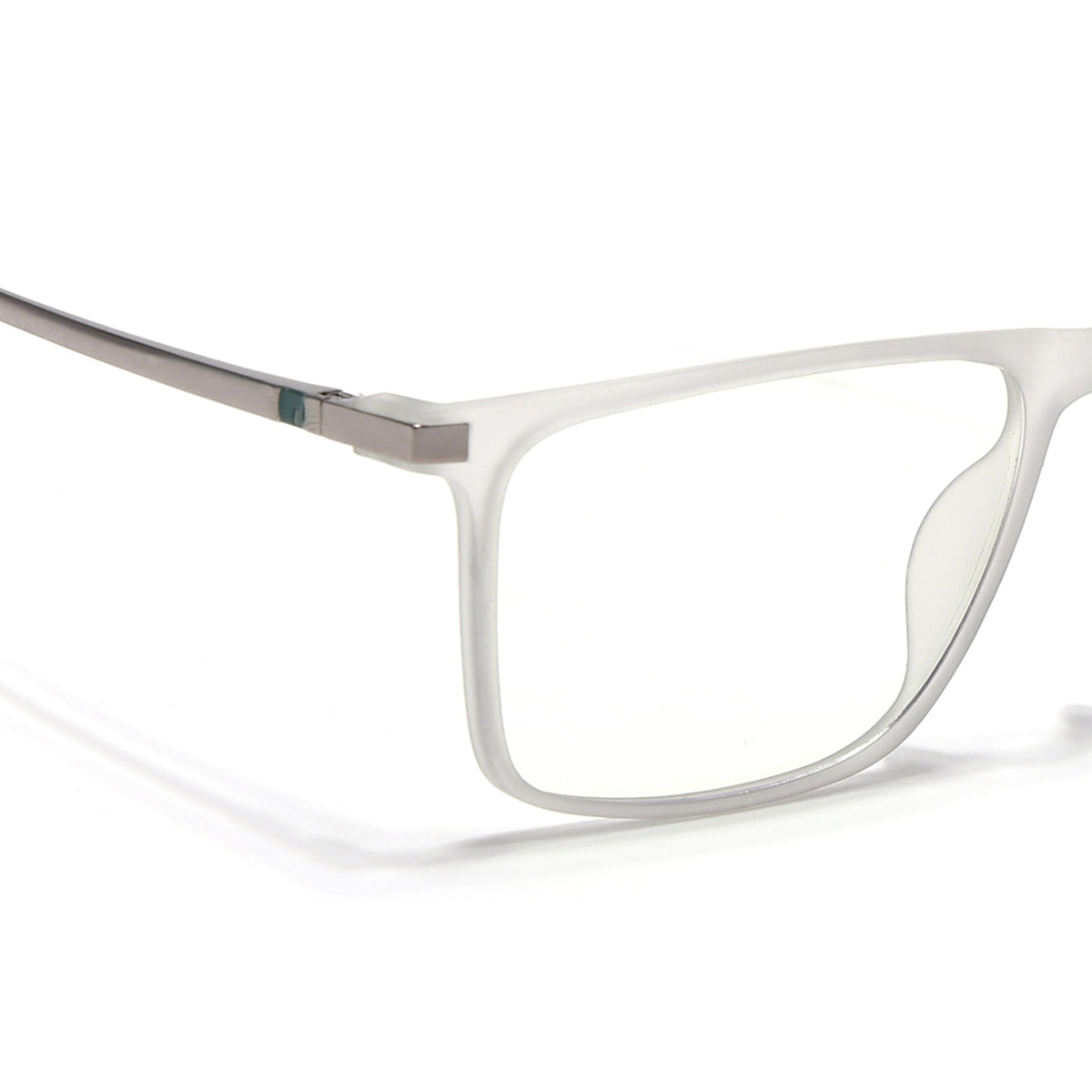 Eyejack Domino Matt Grey Rectangle Eyeglasses for Men & Women (TR1001FCL1621-C6)