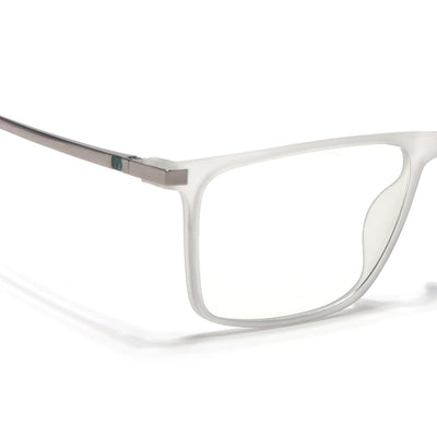 Eyejack Domino Matt Grey Rectangle Eyeglasses for Men & Women (TR1001FCL1621-C6)