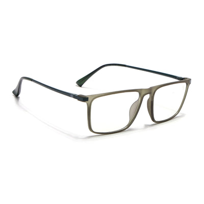 Eyejack Domino Olive Rectangle Eyeglasses for Men & Women (TR1001FCL1622-C7)