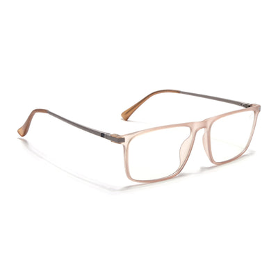 Eyejack Domino Matt Brown Rectangle Eyeglasses for Men & Women (TR1001FCL1626-C11)