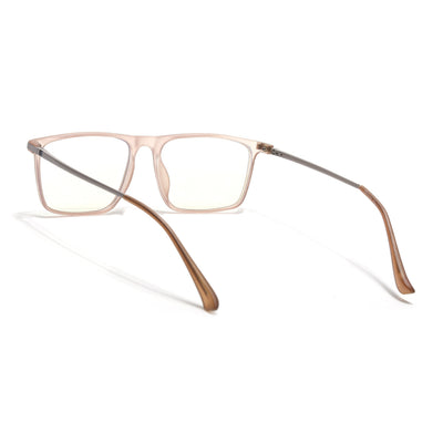 Eyejack Domino Matt Brown Rectangle Eyeglasses for Men & Women (TR1001FCL1626-C11)