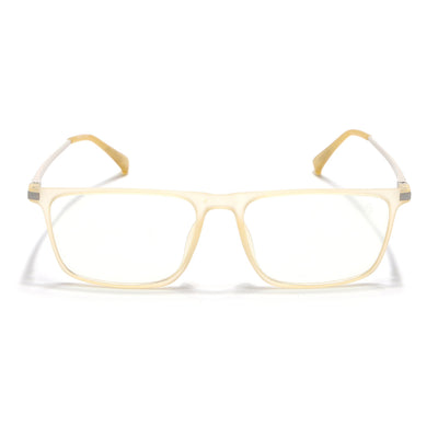 Eyejack Domino Yellow Rectangle Eyeglasses for Men & Women (TR1001FCL1627-C12)
