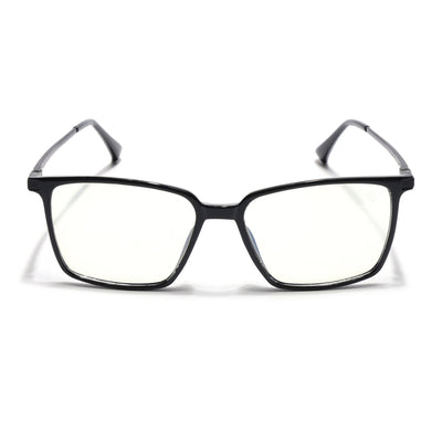 Eyejack Domino Shine Black Square Eyeglasses for Men & Women (TR1002FCL1630-C1)