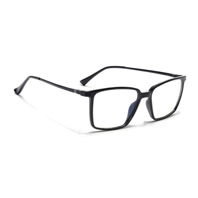 Eyejack Domino Shine Black Square Eyeglasses for Men & Women (TR1002FCL1630-C1)