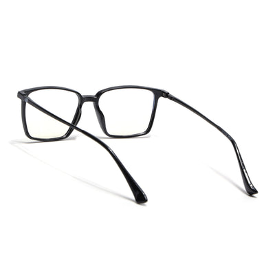 Eyejack Domino Shine Black Square Eyeglasses for Men & Women (TR1002FCL1630-C1)