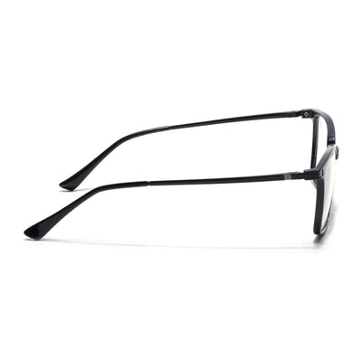 Eyejack Domino Shine Black Square Eyeglasses for Men & Women (TR1002FCL1630-C1)