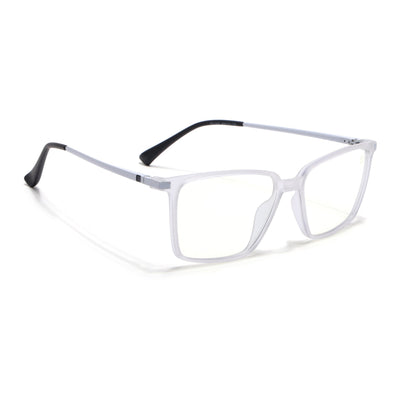 Eyejack Domino Matt Transparent Square Eyeglasses for Men & Women (TR1002FCL1633-C4)