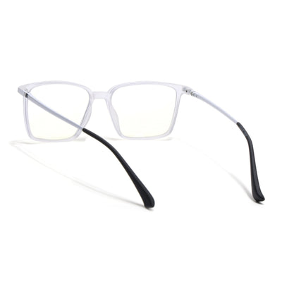 Eyejack Domino Matt Transparent Square Eyeglasses for Men & Women (TR1002FCL1633-C4)