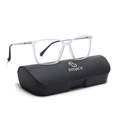 Eyejack Domino Matt Transparent Square Eyeglasses for Men & Women (TR1002FCL1633-C4)