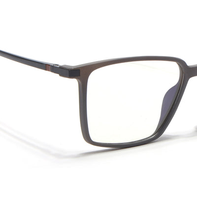 Eyejack Domino Grey Square Eyeglasses for Men & Women (TR1002FCL1634-C5)