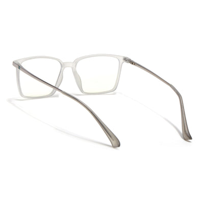Eyejack Domino Matt Grey Square Eyeglasses for Men & Women (TR1002FCL1635-C6)