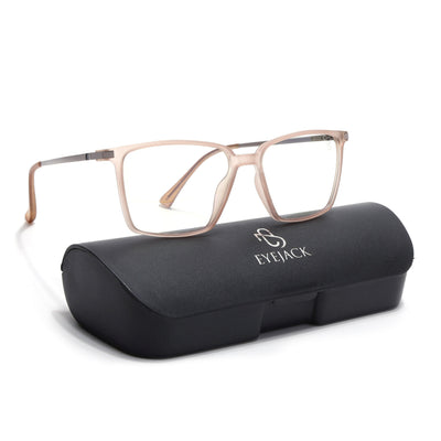 Eyejack Domino Matt Brown Square Eyeglasses for Men & Women (TR1002FCL1640-C11)