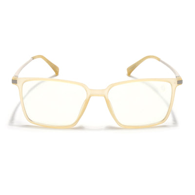 Eyejack Domino Yellow Square Eyeglasses for Men & Women (TR1002FCL1641-C12)