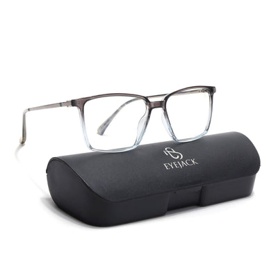 Eyejack Domino Black & Clear Square Eyeglasses for Men & Women (TR1002FCL1642-C13)