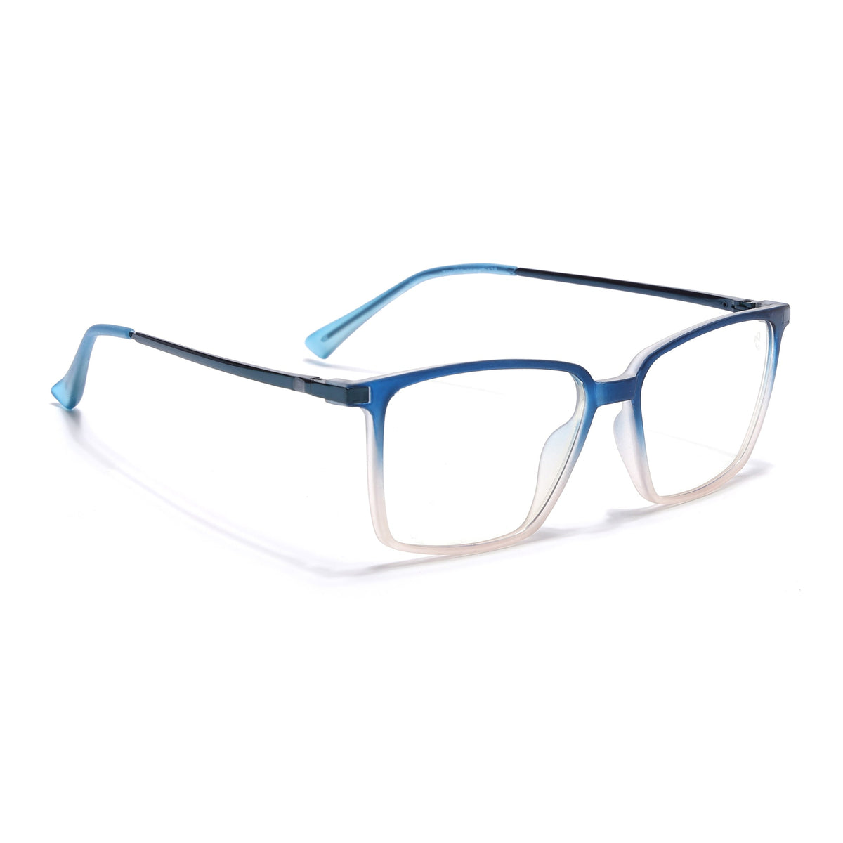 Eyejack Domino Blue & Brown Square Eyeglasses for Men & Women (TR1002FCL1643-C14)