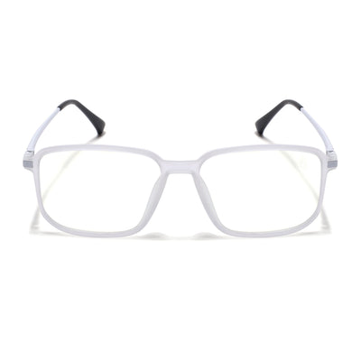 Eyejack Domino Matt Transparent Square Eyeglasses for Men & Women (TR1003FCL1647-C4)