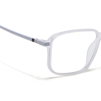 Eyejack Domino Matt Transparent Square Eyeglasses for Men & Women (TR1003FCL1647-C4)