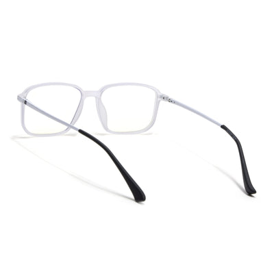 Eyejack Domino Matt Transparent Square Eyeglasses for Men & Women (TR1003FCL1647-C4)