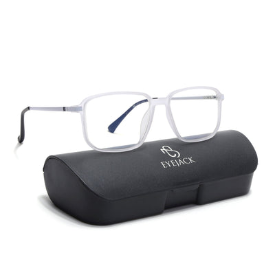 Eyejack Domino Matt Transparent Square Eyeglasses for Men & Women (TR1003FCL1647-C4)