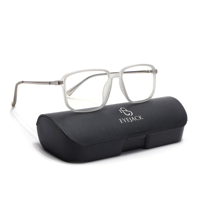 Eyejack Domino Matt Grey Square Eyeglasses for Men & Women (TR1003FCL1649-C6)
