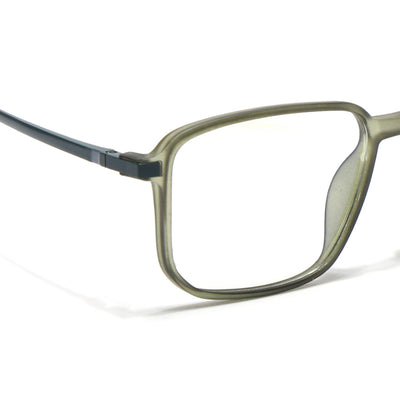 Eyejack Domino Olive Square Eyeglasses for Men & Women (TR1003FCL1650-C7)