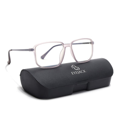 Eyejack Domino Purple Square Eyeglasses for Men & Women (TR1003FCL1651-C8)