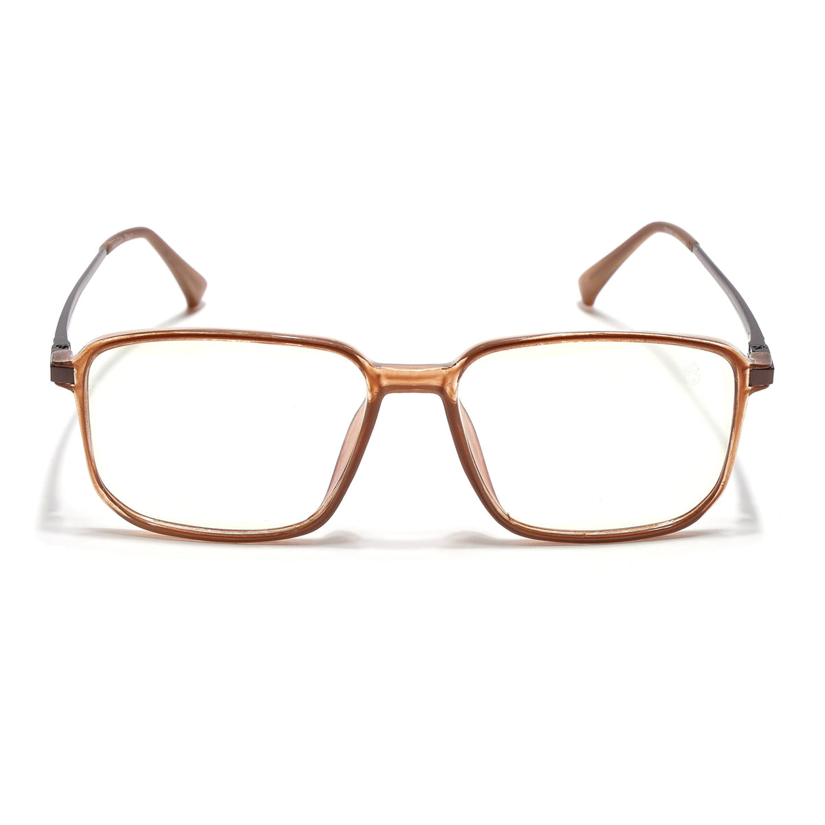Eyejack Domino Shine Brown Square Eyeglasses for Men & Women (TR1003FCL1653-C10)