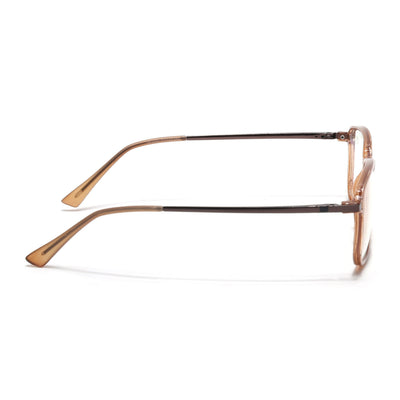 Eyejack Domino Shine Brown Square Eyeglasses for Men & Women (TR1003FCL1653-C10)