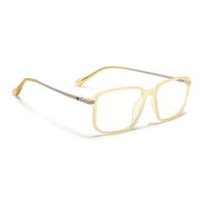 Eyejack Domino Yellow Square Eyeglasses for Men & Women (TR1003FCL1655-C12)