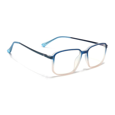 Eyejack Domino Blue & Brown Square Eyeglasses for Men & Women (TR1003FCL1657-C14)