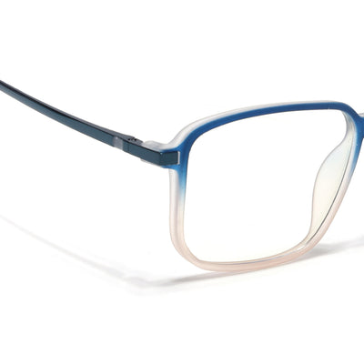 Eyejack Domino Blue & Brown Square Eyeglasses for Men & Women (TR1003FCL1657-C14)