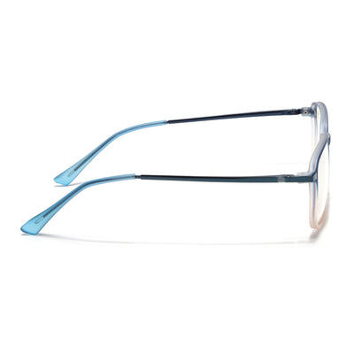 Eyejack Domino Blue & Brown Square Eyeglasses for Men & Women (TR1003FCL1657-C14)