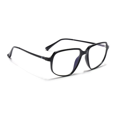 Eyejack Domino Shine Black Square Eyeglasses for Men & Women (TR1004FCL1658-C1)