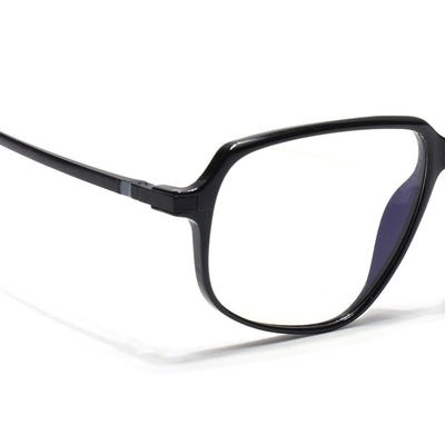 Eyejack Domino Shine Black Square Eyeglasses for Men & Women (TR1004FCL1658-C1)