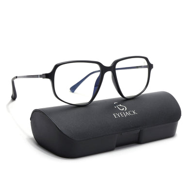 Eyejack Domino Matt Black Square Eyeglasses for Men & Women (TR1004FCL1659-C2)