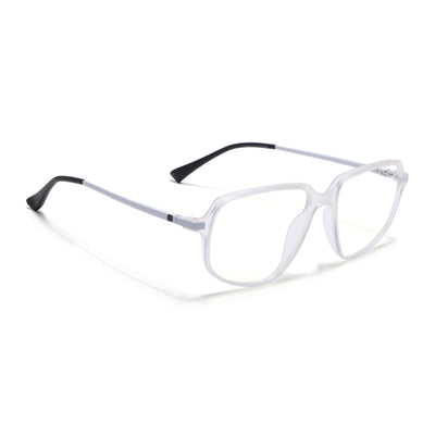 Eyejack Domino Matt Transparent Square Eyeglasses for Men & Women (TR1004FCL1661-C4)