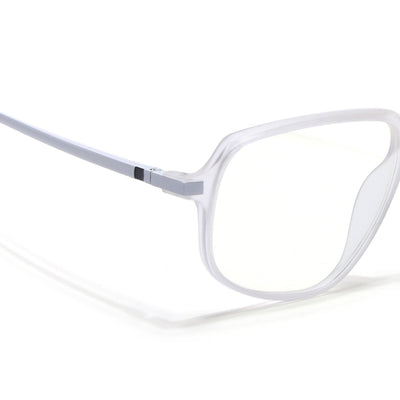 Eyejack Domino Matt Transparent Square Eyeglasses for Men & Women (TR1004FCL1661-C4)