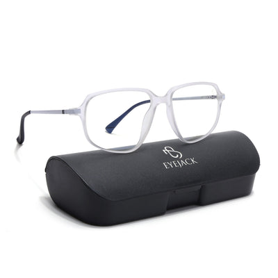 Eyejack Domino Matt Transparent Square Eyeglasses for Men & Women (TR1004FCL1661-C4)