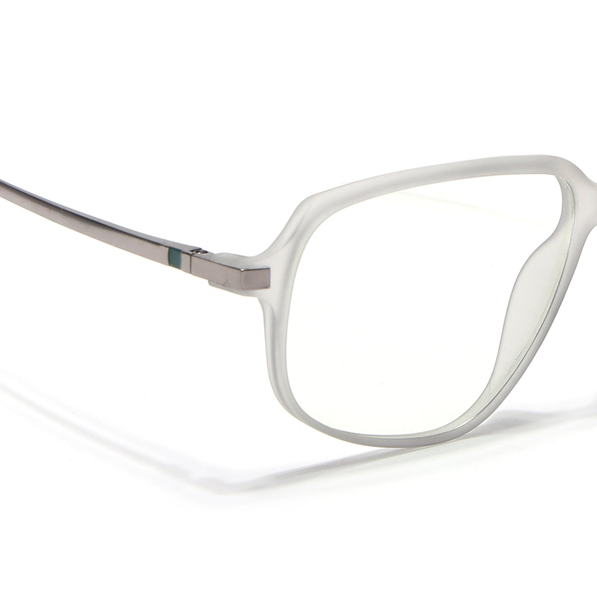 Eyejack Domino Matt Grey Square Eyeglasses for Men & Women (TR1004FCL1663-C6)