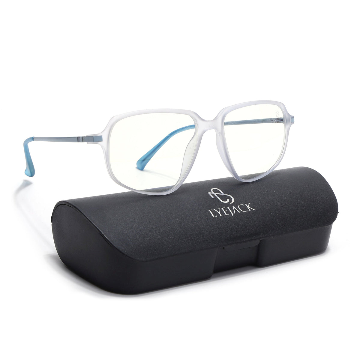 Eyejack Domino Light Purple Square Eyeglasses for Men & Women (TR1004FCL1666-C9)